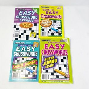 😻NWT Penny Press Set Of 4 Crossword Puzzle Books